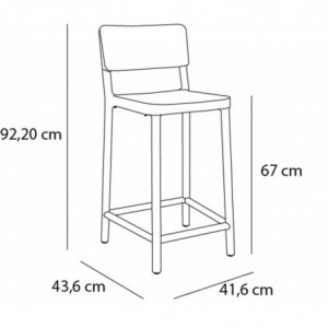 Tabouret Moyen Lisboa - Noir - Lot de 2 Resol - 2