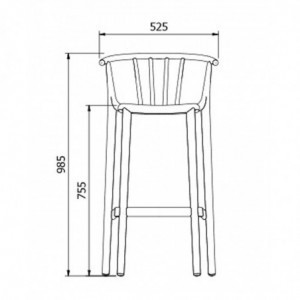 Tabouret Haut Woody - Gris Foncé - Lot de 2 Resol - 2