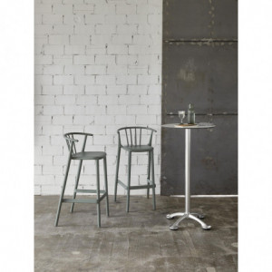 Tabouret Haut Woody - Gris-Vert - Lot de 2 Resol - 3