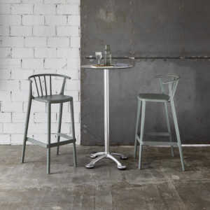 Tabouret Haut Woody - Gris-Vert - Lot de 2 Resol - 5