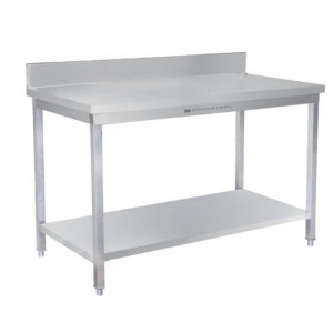 Table Inox avec Dosseret et Etagère - P 600 mm - L 1600 mm - Reconditionnée Dynasteel - 1