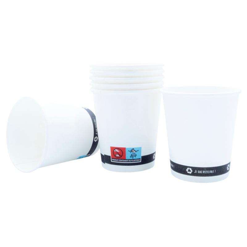 Mug plastique blanc Réutilisable - Destockage Prix Bas !