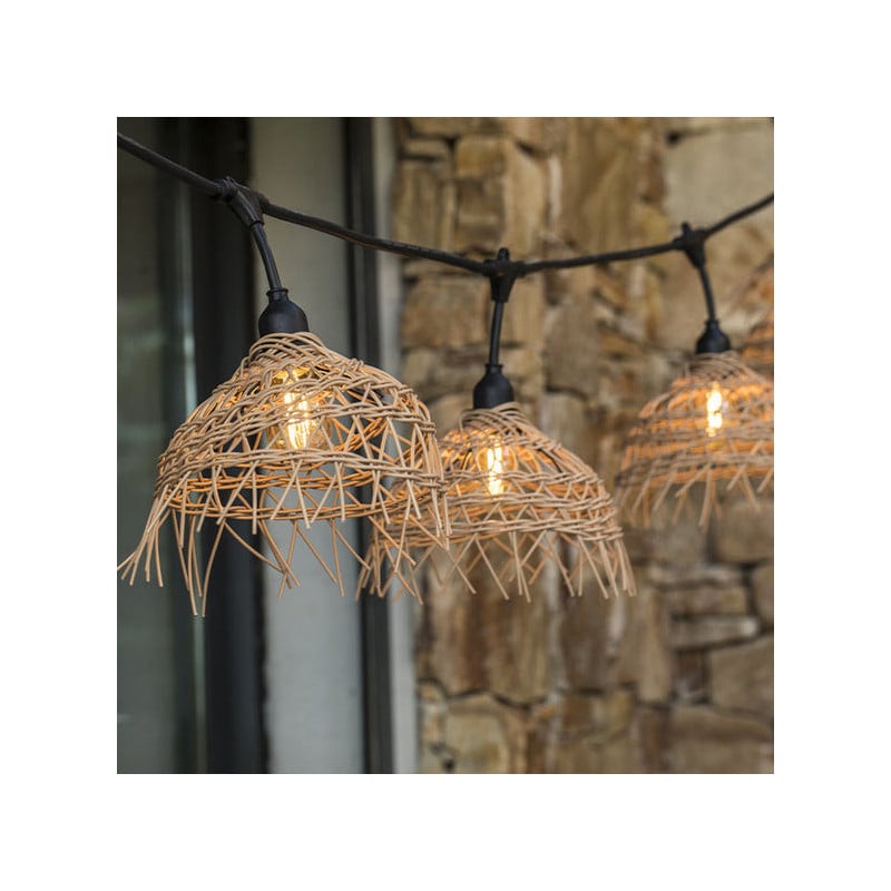 Guirlande Lumineuse Ext Rieure Abat Jour Exotique Paille Hawai Light Lumisky Fourniresto