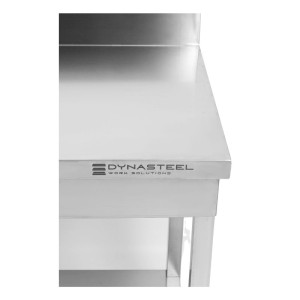 Table Inox avec Dosseret et Etagère - P 600 mm - L 1200 mm - Fourniresto